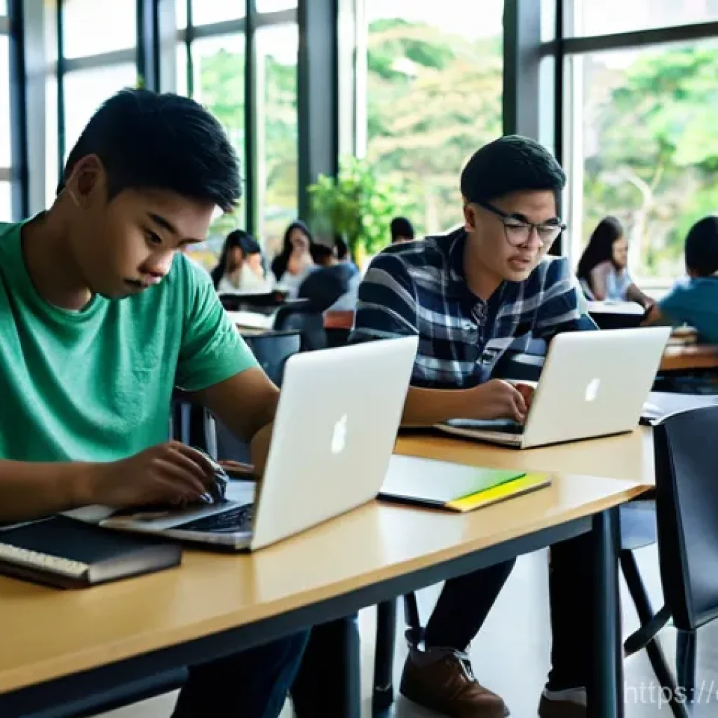 필리핀 대학과 유학생 정보 - **Prompt:** A diverse group of university students from various international backgrounds (e.g., Eas...